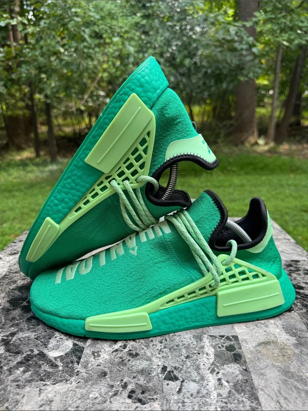 adidas Pharrell x NMD Human Race Hu Core Green Low Top GY0089 Size 10